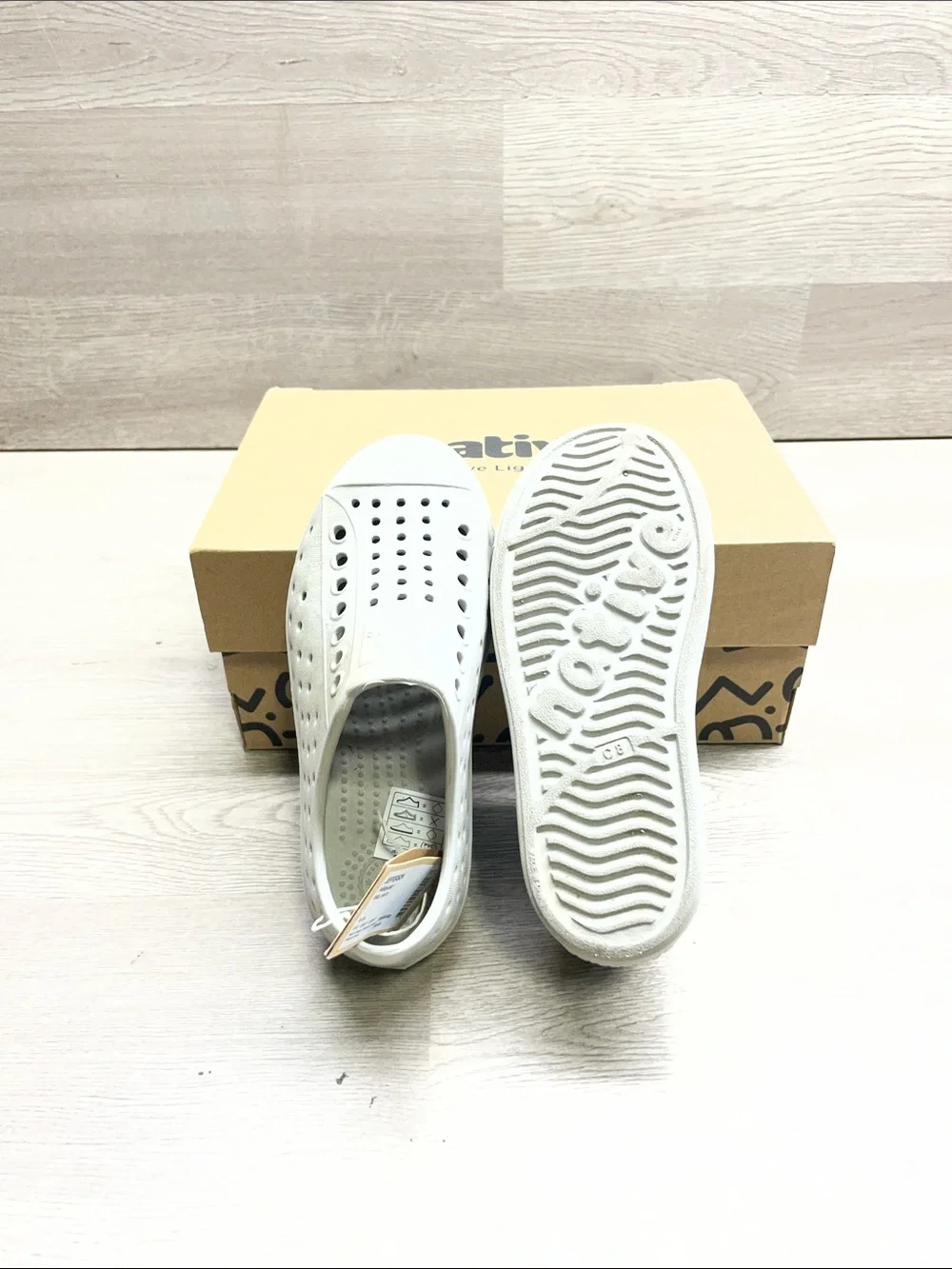 Native Shoes Kids White Slip-On Jefferson Water Shoe #601
